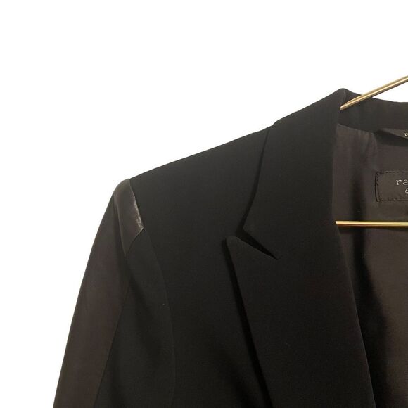 Rag & Bone Store Executive Black Lamb Leather Trimmed Single Button Blazer - Picture 5 of 11